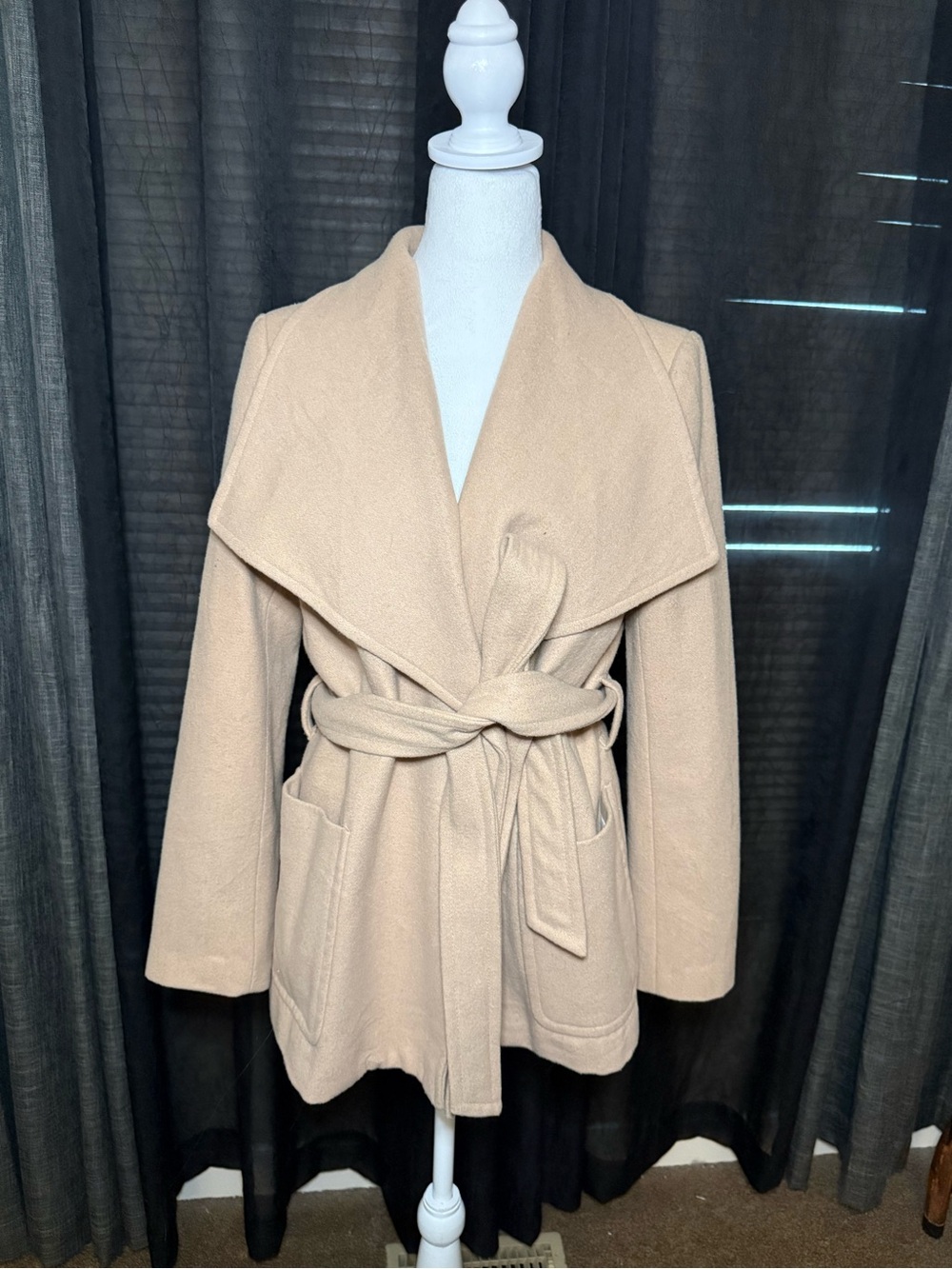 H&M Beige Wrap Belted Coat